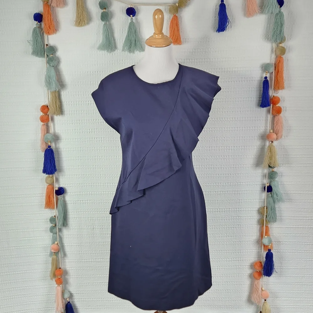 Banana Republic Knit Asymmetrical Ruffle Dress - Picture 4 of 8
